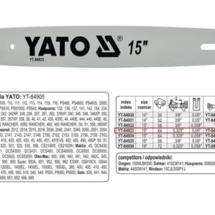 YT-84933_84933 Juhtplaat 15″ | 64 lüli | 1.3mm | .325"