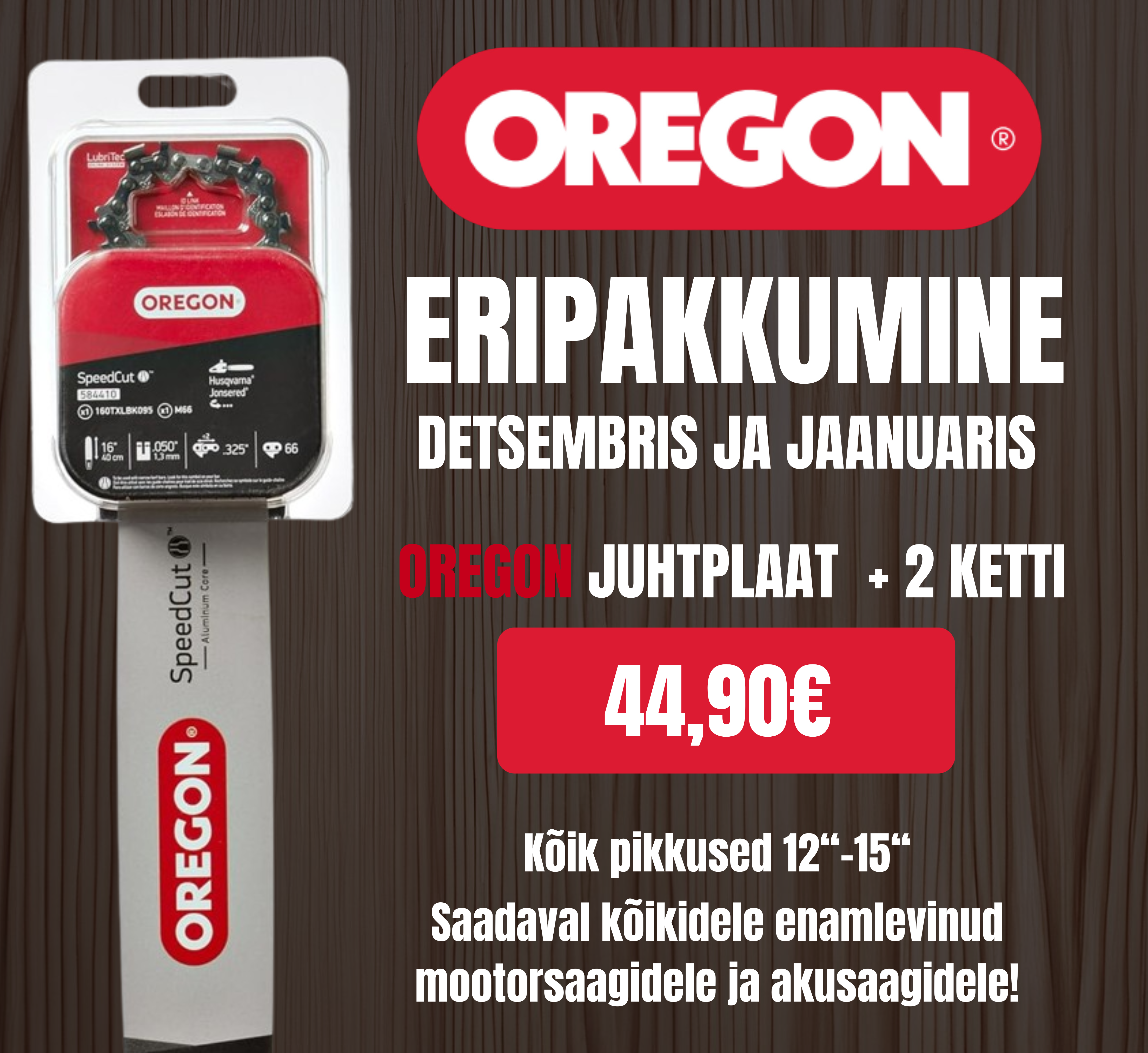 You are currently viewing Oregoni juhtplaat ja 2 saeketti ainult 44.90€ eest