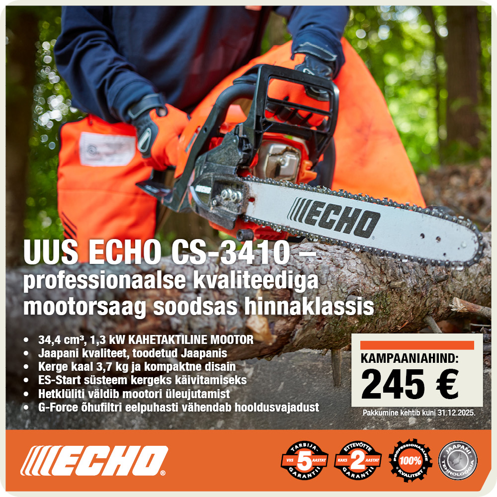 You are currently viewing Uus Echo CS-3410 – professionaalse kvaliteediga mootorsaag soodsas hinnaklassis!